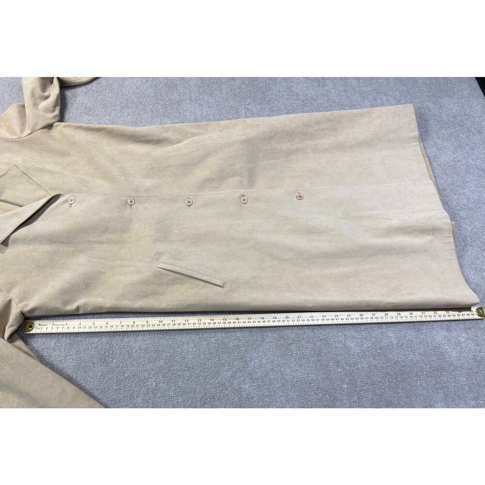 Samuel Robert Vintage Trench Coat Tan Faux Suede Minimalist Dark Academia - Picture 8 of 10